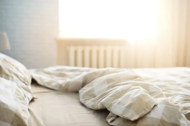 unmade bed