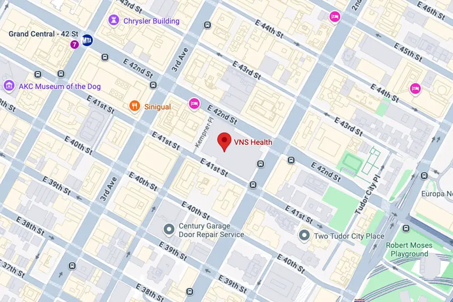 VNS Health main office location on a map