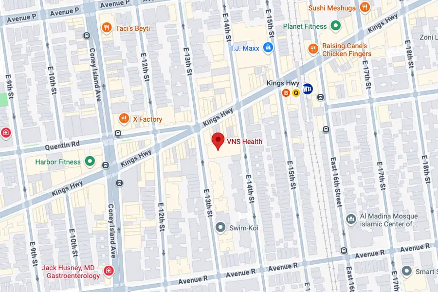 VNS Health regional office in Brooklyn map